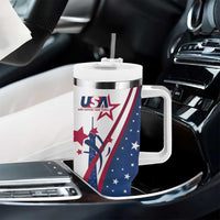 USA Eiffel Tower Tumbler With Handle One Nation One Team - Wonder Print Shop