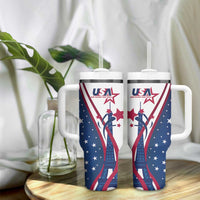 USA Eiffel Tower Tumbler With Handle One Nation One Team - Wonder Print Shop
