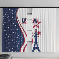 USA Eiffel Tower Window Curtain One Nation One Team - Wonder Print Shop