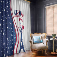 USA Eiffel Tower Window Curtain One Nation One Team - Wonder Print Shop