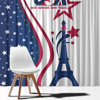 USA Eiffel Tower Window Curtain One Nation One Team - Wonder Print Shop