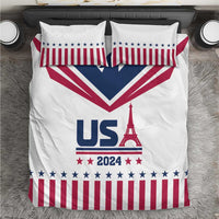 USA 2024 Eiffel Tower Bedding Set United States Summer Sport - Wonder Print Shop