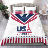 USA 2024 Eiffel Tower Bedding Set United States Summer Sport - Wonder Print Shop