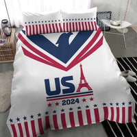 USA 2024 Eiffel Tower Bedding Set United States Summer Sport - Wonder Print Shop
