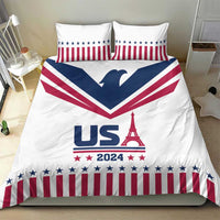 USA 2024 Eiffel Tower Bedding Set United States Summer Sport - Wonder Print Shop