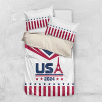 USA 2024 Eiffel Tower Bedding Set United States Summer Sport - Wonder Print Shop