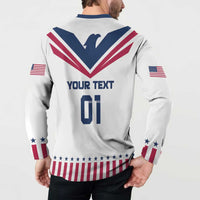 Custom USA 2024 Eiffel Tower Button Sweatshirt United States Summer Sport - Wonder Print Shop