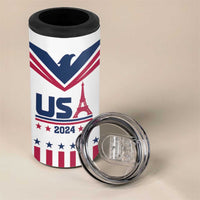 USA 2024 Eiffel Tower 4 in 1 Can Cooler Tumbler United States Summer Sport - Wonder Print Shop