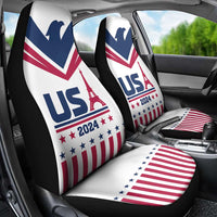 USA 2024 Eiffel Tower Car Seat Cover United States Summer Sport - Wonder Print Shop