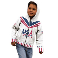 Custom USA 2024 Eiffel Tower Kid Hoodie United States Summer Sport - Wonder Print Shop