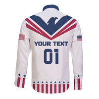 Custom USA 2024 Eiffel Tower Long Sleeve Button Shirt United States Summer Sport - Wonder Print Shop