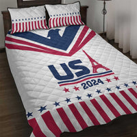 USA 2024 Eiffel Tower Quilt Bed Set United States Summer Sport - Wonder Print Shop