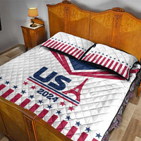 USA 2024 Eiffel Tower Quilt Bed Set United States Summer Sport - Wonder Print Shop