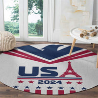 USA 2024 Eiffel Tower Round Carpet United States Summer Sport