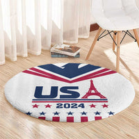 USA 2024 Eiffel Tower Round Carpet United States Summer Sport