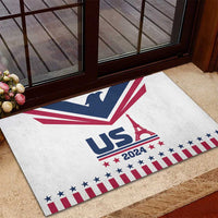 USA 2024 Eiffel Tower Rubber Doormat United States Summer Sport - Wonder Print Shop