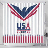 USA 2024 Eiffel Tower Shower Curtain United States Summer Sport