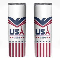 USA 2024 Eiffel Tower Skinny Tumbler United States Summer Sport - Wonder Print Shop