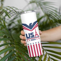 USA 2024 Eiffel Tower Skinny Tumbler United States Summer Sport - Wonder Print Shop