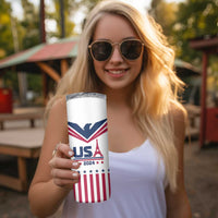 USA 2024 Eiffel Tower Skinny Tumbler United States Summer Sport - Wonder Print Shop