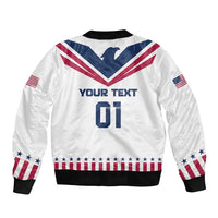 Custom USA 2024 Eiffel Tower Sleeve Zip Bomber Jacket United States Summer Sport - Wonder Print Shop