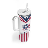 USA 2024 Eiffel Tower Tumbler With Handle United States Summer Sport - Wonder Print Shop