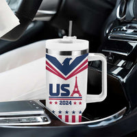USA 2024 Eiffel Tower Tumbler With Handle United States Summer Sport - Wonder Print Shop