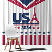 USA 2024 Eiffel Tower Window Curtain United States Summer Sport - Wonder Print Shop