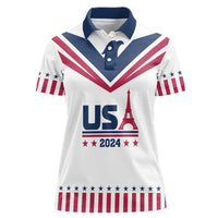Custom USA 2024 Eiffel Tower Women Polo Shirt United States Summer Sport - Wonder Print Shop
