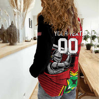 Custom Amazon Warriors Vs Knight Riders Women Casual Shirt Trinbago and Guyana Face Off Cricket LT01