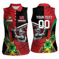 Custom Amazon Warriors Vs Knight Riders Women Sleeveless Polo Shirt Trinbago and Guyana Face Off Cricket LT01