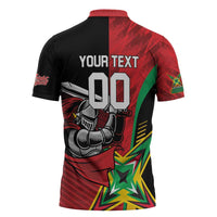 Custom Amazon Warriors Vs Knight Riders Zipper Polo Shirt Trinbago and Guyana Face Off Cricket LT01