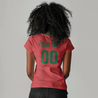 Custom Morocco 2026 Football Women V-Neck T-Shirt Atlas Lionesses Born Winners