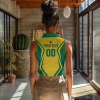 Custom South Africa 2026 Football Women Sleeveless Polo Shirt Banyana Banyana