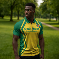 Custom South Africa 2026 Football Zipper Polo Shirt Banyana Banyana