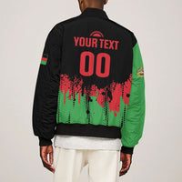 Custom Malawi 2026 Football Sleeve Zip Bomber Jacket Go Scorchers Go Champions