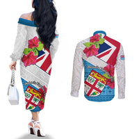 fiji-day-couples-matching-off-the-shoulder-long-sleeve-dress-and-long-sleeve-button-shirts-fijian-hibiscus-special-version