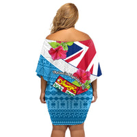 Fiji Day Family Matching Off Shoulder Short Dress and Hawaiian Shirt Fijian Hibiscus Special Version - Wonder Print Shop