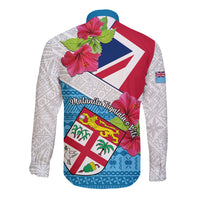Fiji Day Long Sleeve Button Shirt Fijian Hibiscus Special Version - Wonder Print Shop