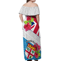 Fiji Day Off Shoulder Maxi Dress Fijian Hibiscus Special Version - Wonder Print Shop