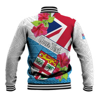 Personalised Fiji Day Baseball Jacket Fijian Hibiscus Special Version - Wonder Print Shop