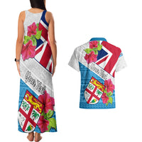 Personalised Fiji Day Couples Matching Tank Maxi Dress and Hawaiian Shirt Fijian Hibiscus Special Version - Wonder Print Shop