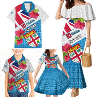 Personalised Fiji Day Family Matching Mermaid Dress and Hawaiian Shirt Fijian Hibiscus Special Version - Wonder Print Shop