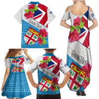 Personalised Fiji Day Family Matching Summer Maxi Dress and Hawaiian Shirt Fijian Hibiscus Special Version - Wonder Print Shop