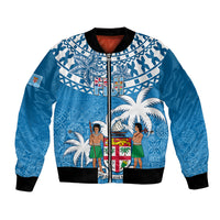 Fiji Bomber Jacket Bula Fijian Tapa Pattern - Wonder Print Shop