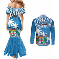 fiji-couples-matching-mermaid-dress-and-long-sleeve-button-shirts-bula-fijian-tapa-pattern