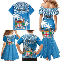Fiji Family Matching Mermaid Dress and Hawaiian Shirt Bula Fijian Tapa Pattern - Wonder Print Shop