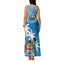 Fiji Family Matching Tank Maxi Dress and Hawaiian Shirt Bula Fijian Tapa Pattern - Wonder Print Shop