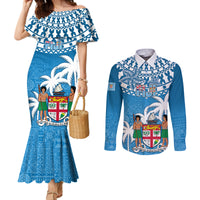 personalised-fiji-couples-matching-mermaid-dress-and-long-sleeve-button-shirts-bula-fijian-tapa-pattern