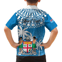 Personalised Fiji Kid Hawaiian Shirt Bula Fijian Tapa Pattern - Wonder Print Shop